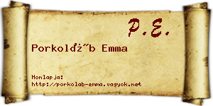 Porkoláb Emma névjegykártya