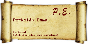 Porkoláb Emma névjegykártya