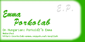 emma porkolab business card